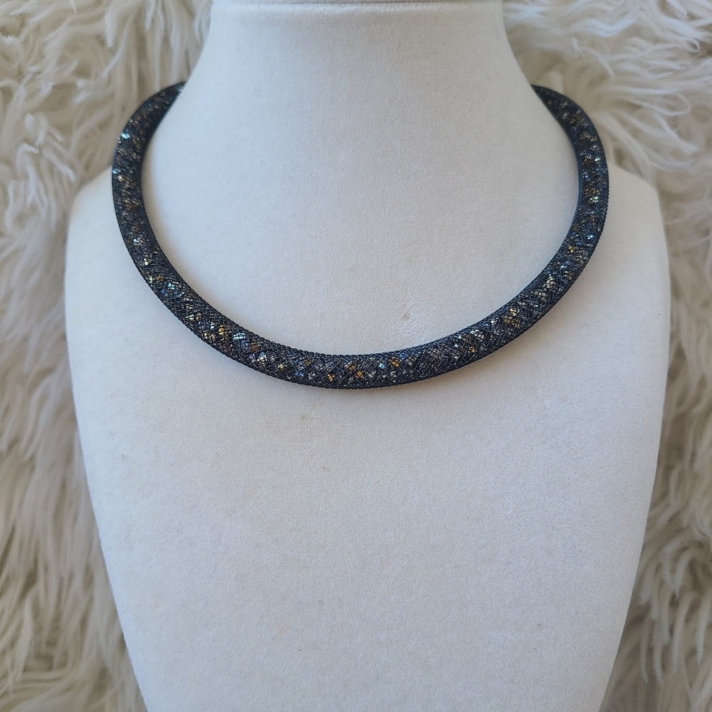 Swarovski Black Crystal Stardust Necklace Or Double Bracelet-Excellent Condition